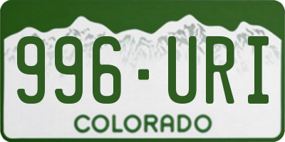 CO license plate 996URI