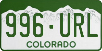 CO license plate 996URL