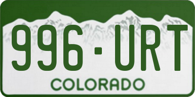 CO license plate 996URT