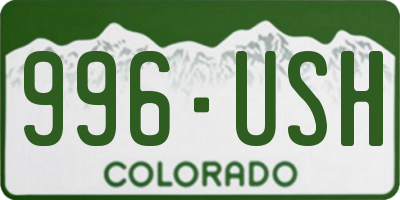 CO license plate 996USH