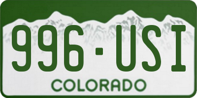 CO license plate 996USI