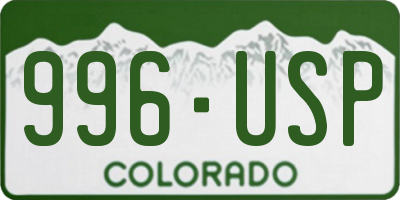 CO license plate 996USP