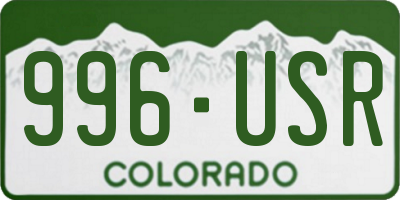 CO license plate 996USR