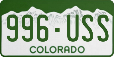 CO license plate 996USS