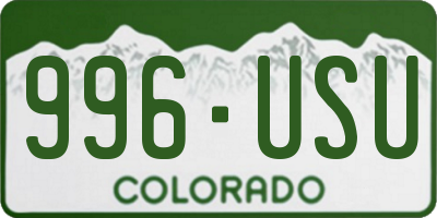 CO license plate 996USU