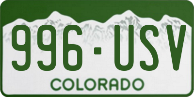 CO license plate 996USV
