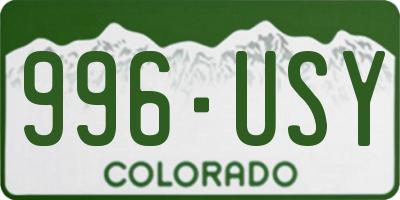 CO license plate 996USY