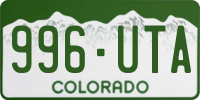 CO license plate 996UTA