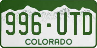 CO license plate 996UTD