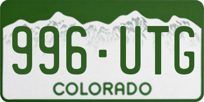 CO license plate 996UTG