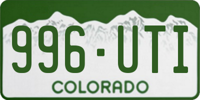 CO license plate 996UTI