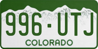 CO license plate 996UTJ