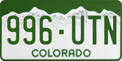 CO license plate 996UTN