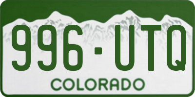 CO license plate 996UTQ