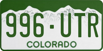 CO license plate 996UTR