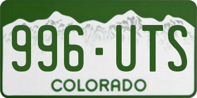 CO license plate 996UTS