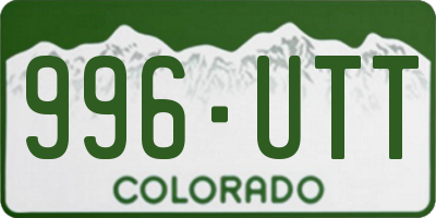 CO license plate 996UTT