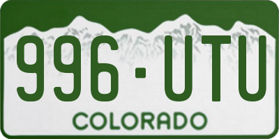 CO license plate 996UTU