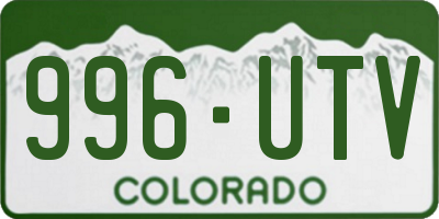 CO license plate 996UTV