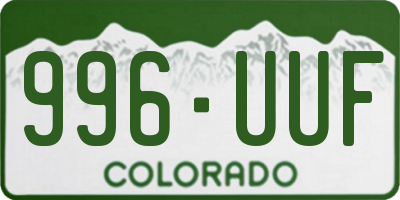 CO license plate 996UUF