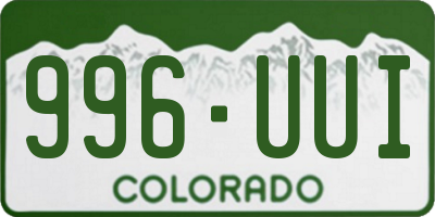 CO license plate 996UUI