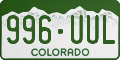 CO license plate 996UUL