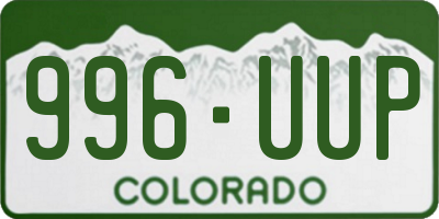 CO license plate 996UUP