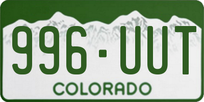 CO license plate 996UUT