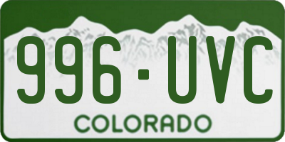 CO license plate 996UVC