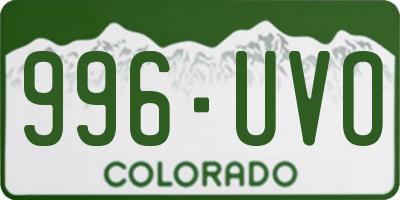 CO license plate 996UVO
