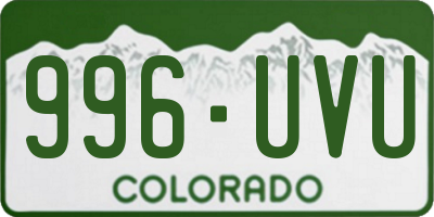 CO license plate 996UVU