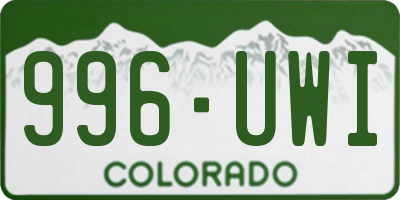 CO license plate 996UWI
