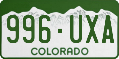 CO license plate 996UXA