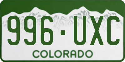 CO license plate 996UXC