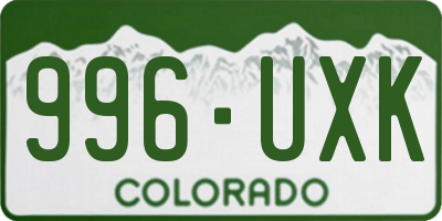CO license plate 996UXK