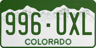 CO license plate 996UXL