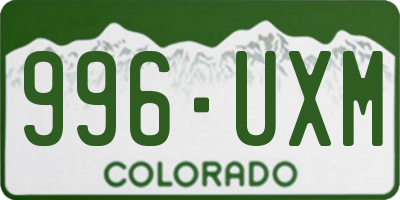 CO license plate 996UXM