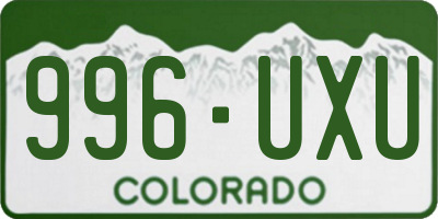 CO license plate 996UXU