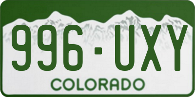 CO license plate 996UXY