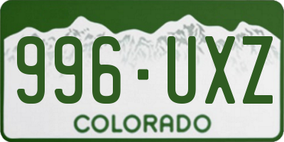 CO license plate 996UXZ