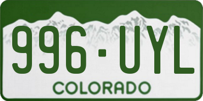 CO license plate 996UYL