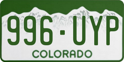 CO license plate 996UYP