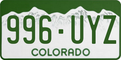 CO license plate 996UYZ