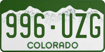 CO license plate 996UZG