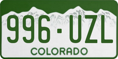 CO license plate 996UZL