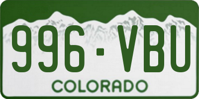 CO license plate 996VBU