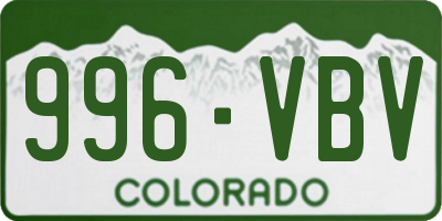 CO license plate 996VBV