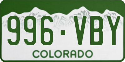 CO license plate 996VBY