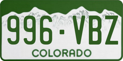 CO license plate 996VBZ