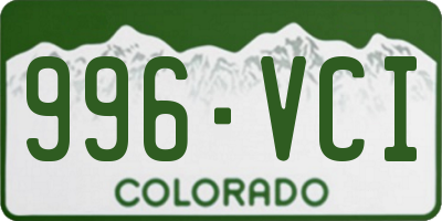 CO license plate 996VCI